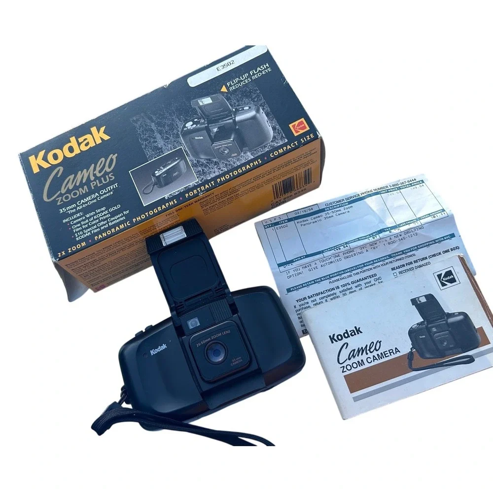 Kodak Cameo Zoom Plus vintage 90s Camera‎ 35mm Black Panoramic Flash tested